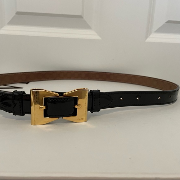 Gucci Bow Buckle belt black patent leather - Picture 4 of 4